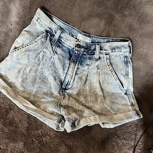 Vintage Acid Washed Abercrombie &  Pleated Denim Shorts